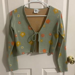 Cropped Flower Sweater